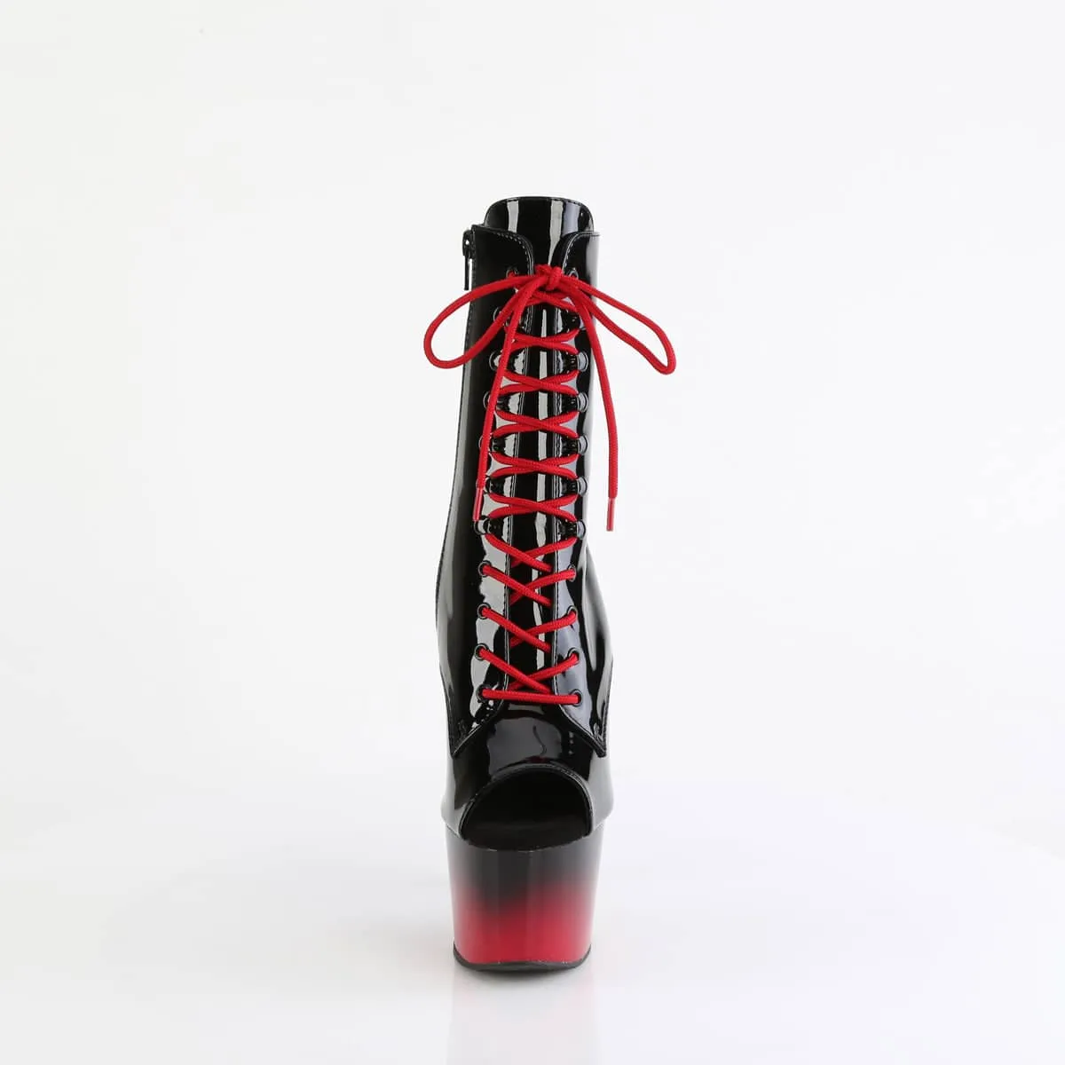 ADORE-1021BR-H Peep Toe Lace Up Ankle Boot