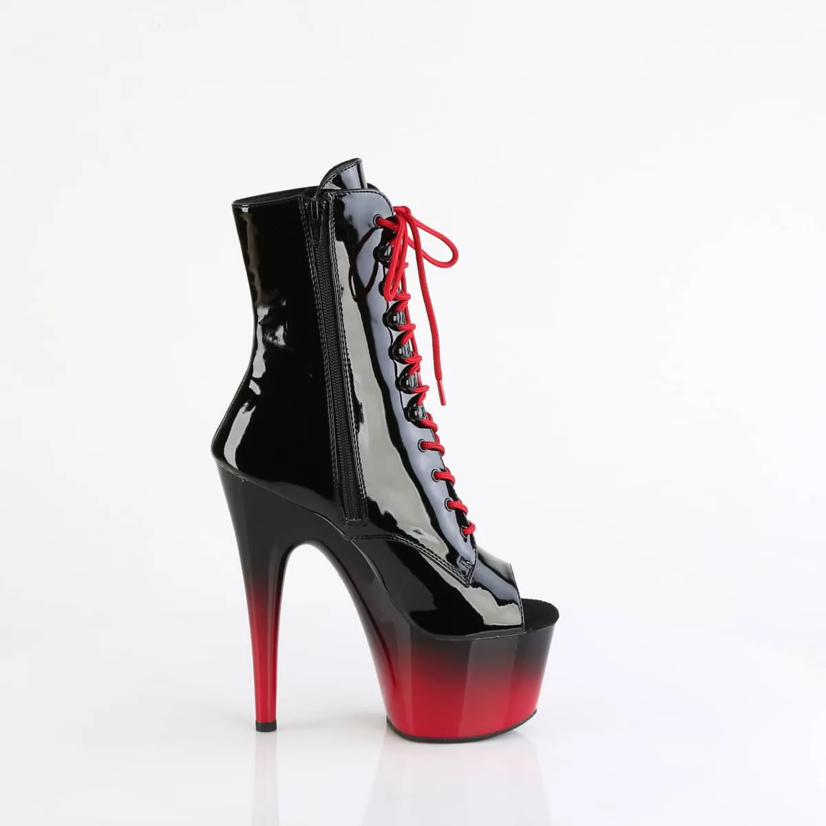 ADORE-1021BR-H Peep Toe Lace Up Ankle Boot