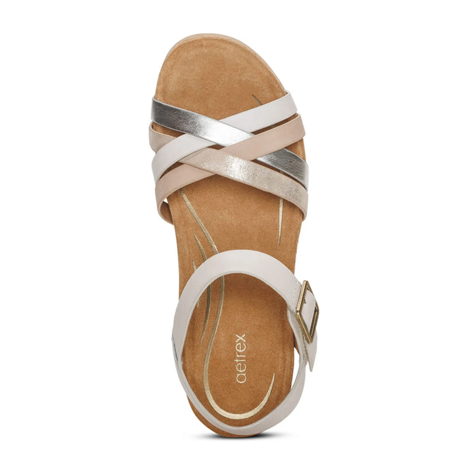 Aetrex Noelle Wedge Sandal (Women) - Ivory