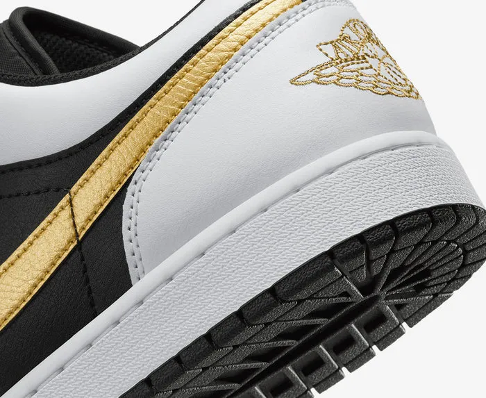 Air Jordan 1 Low White Black Metallic Gold Swoosh Sale