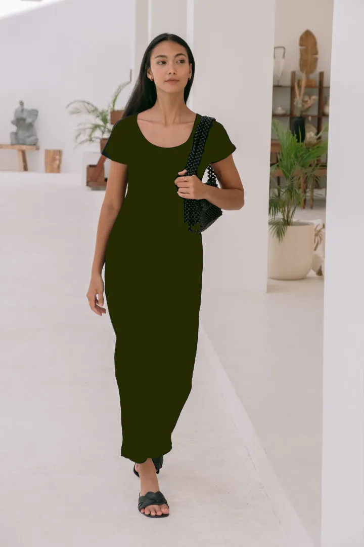 Alek Round Neck T-Shirt Maxi Bamboo Dress