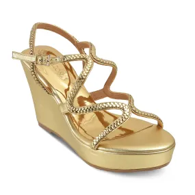 ALICIA- GOLD WEDGES