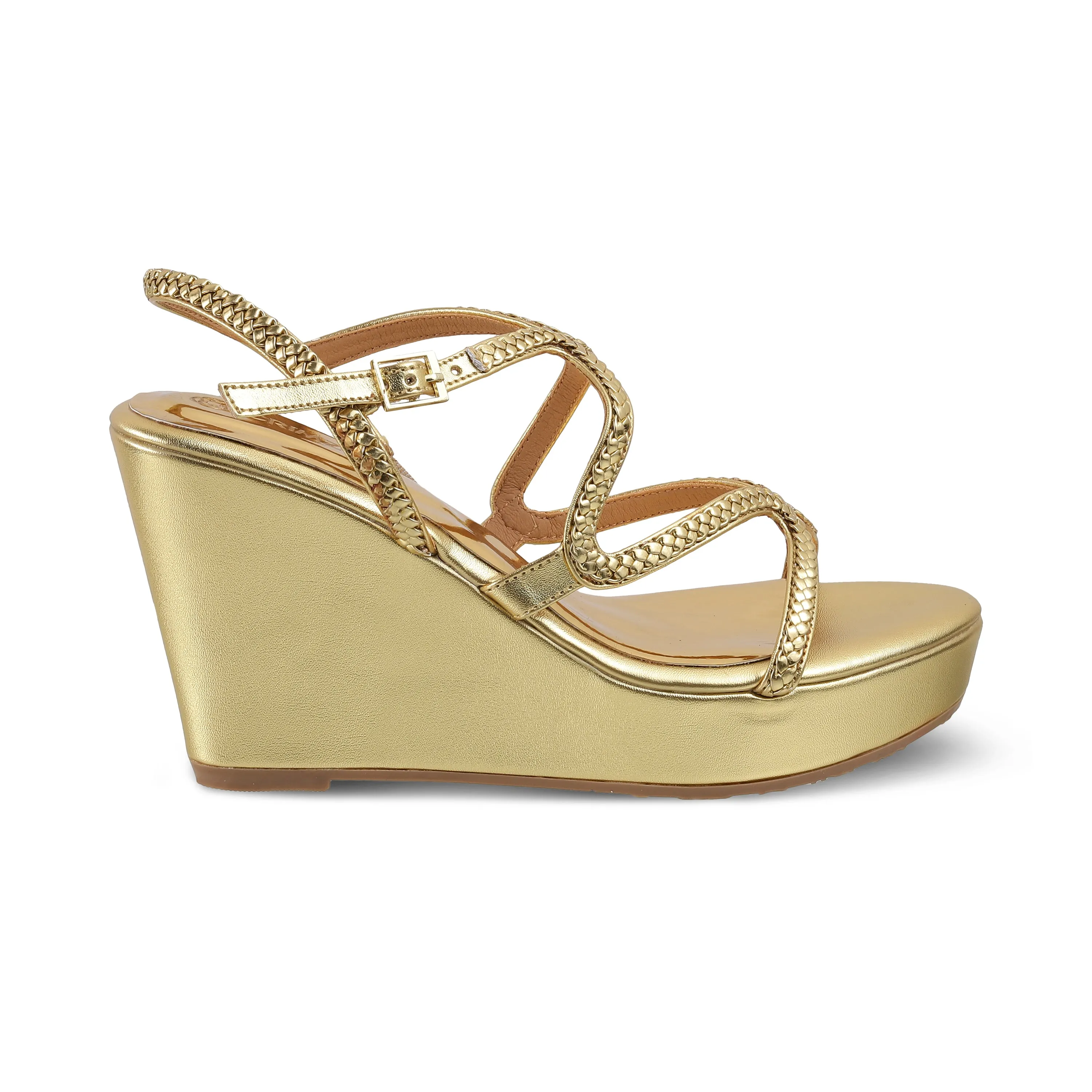 ALICIA- GOLD WEDGES