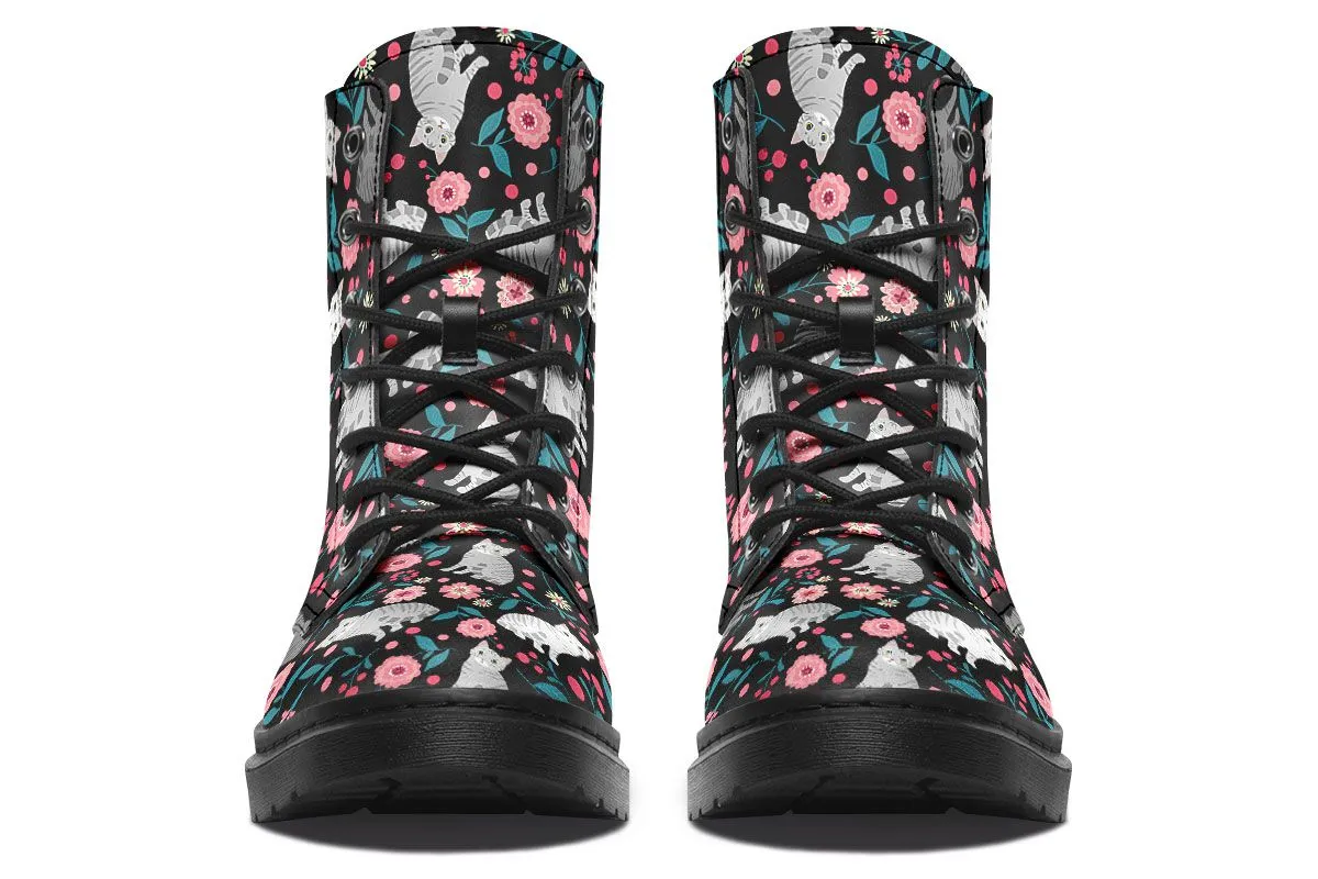 American Short hair Cat Flower Boots