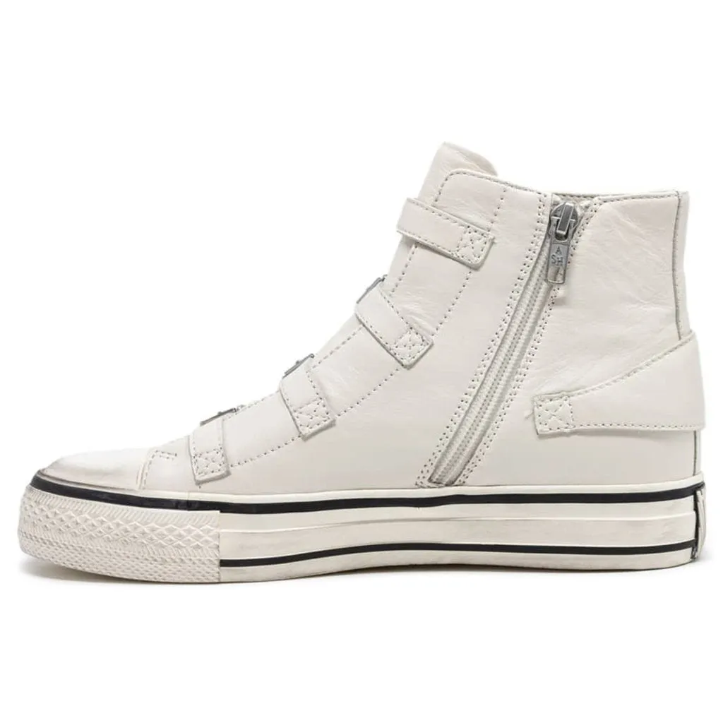 Ash Womens Trainers Virgin 132212 Casual Hi-Top Buckles Side-Zip Leather - UK 5