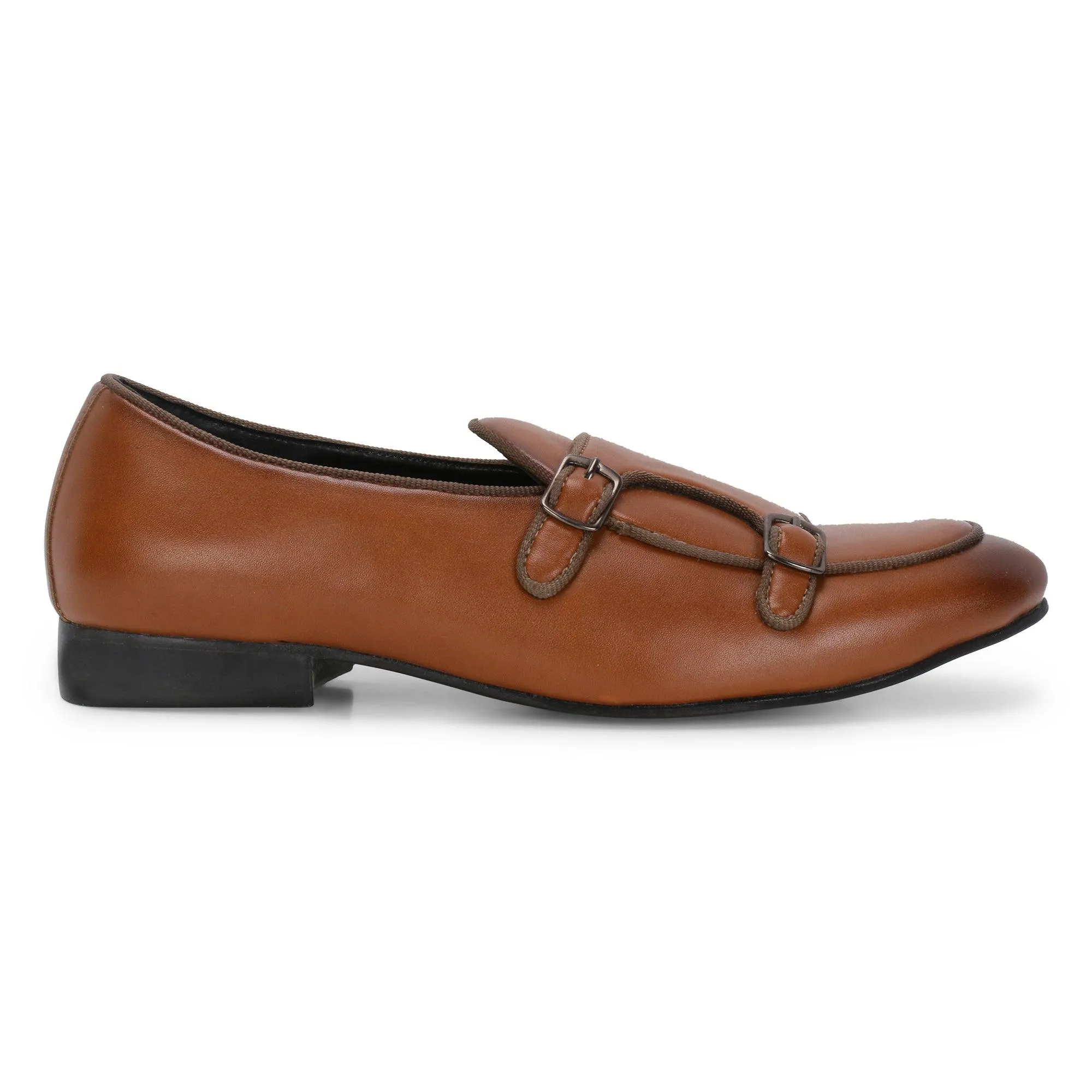 Bello Tan Double Monk Loafers