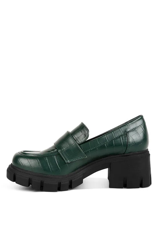 Benz Chunky Block Heel Loafers