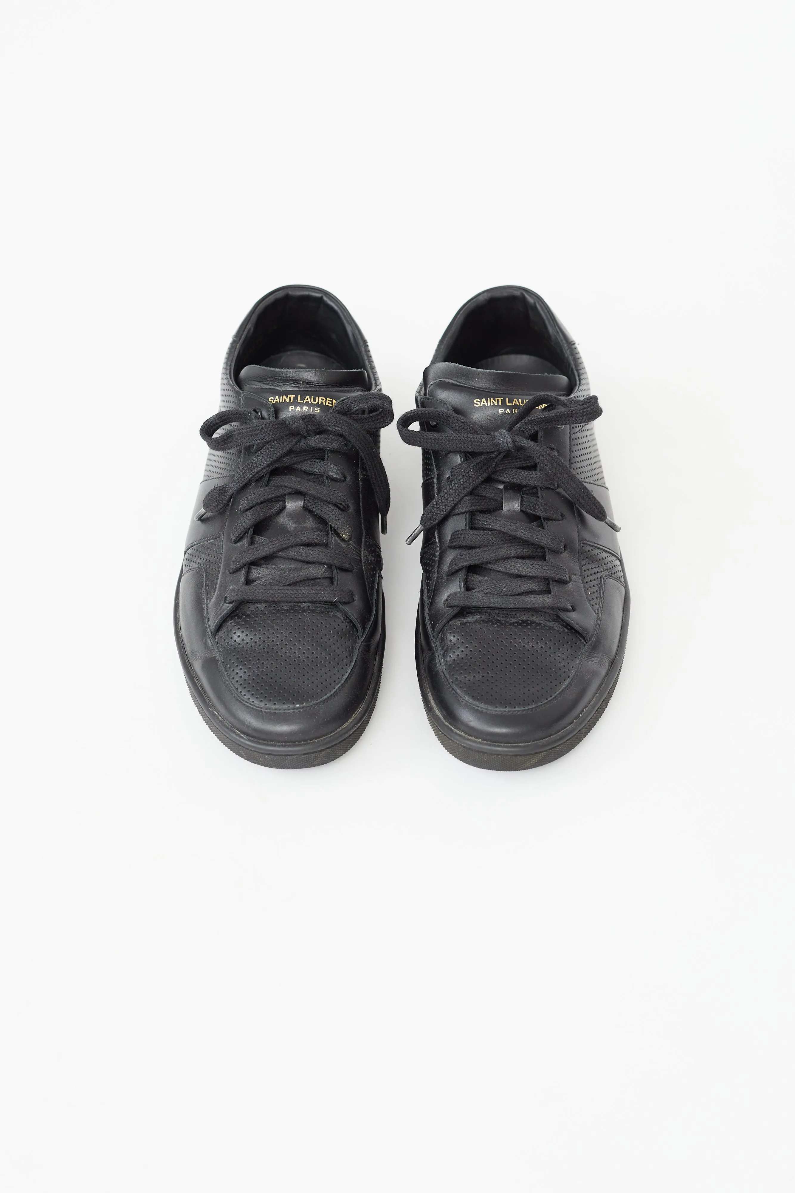 Black Perforated Leather Court Classic SL/10 Sneaker