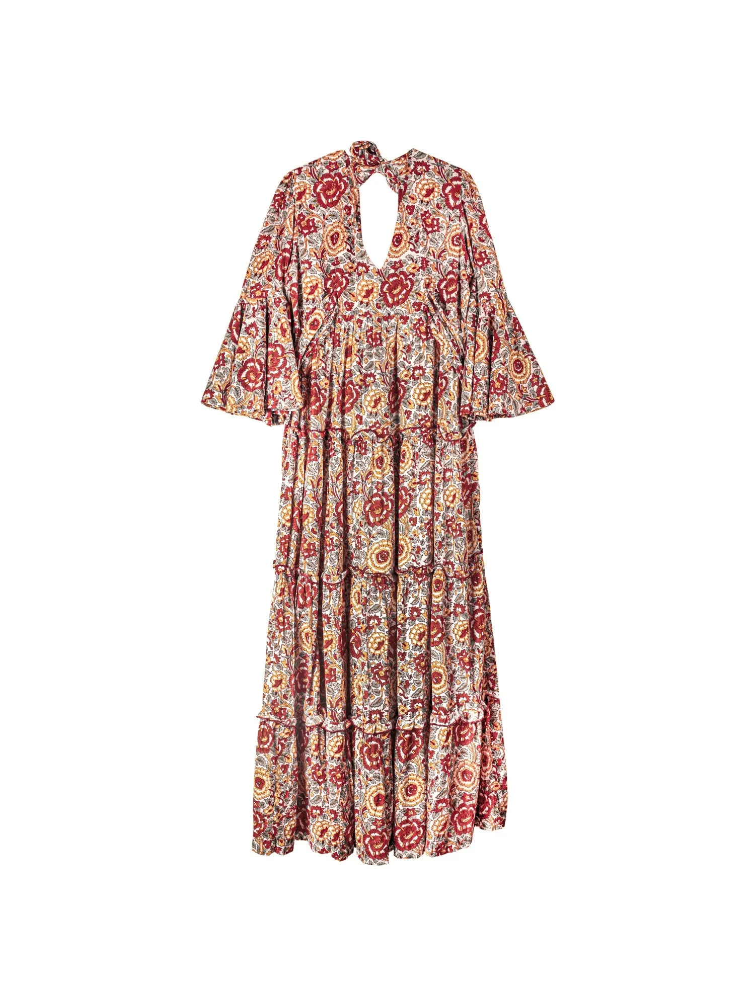 Block Printed Dress - Lucky Red Floral