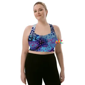 Blue Leopard Longline Sports Bra