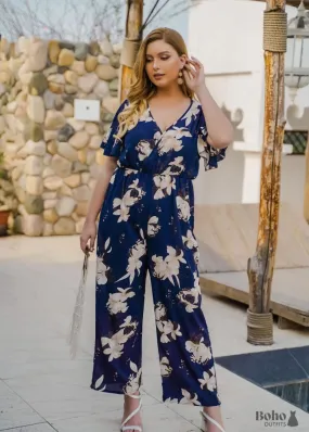 Blue Plus Size Boho Jumpsuit Blair