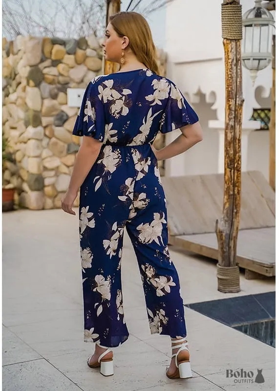 Blue Plus Size Boho Jumpsuit Blair