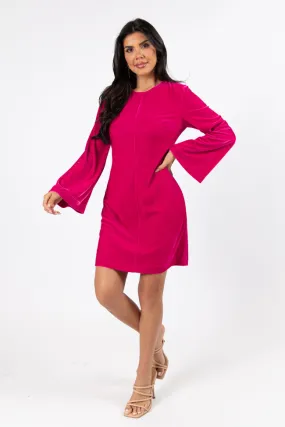 Bold As Love Pink Crushed Velvet Back Detail Mini Dress