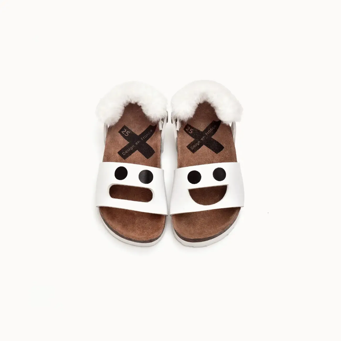 BOXBO Kids Wistiti Flip Flop Cork Sandals in White