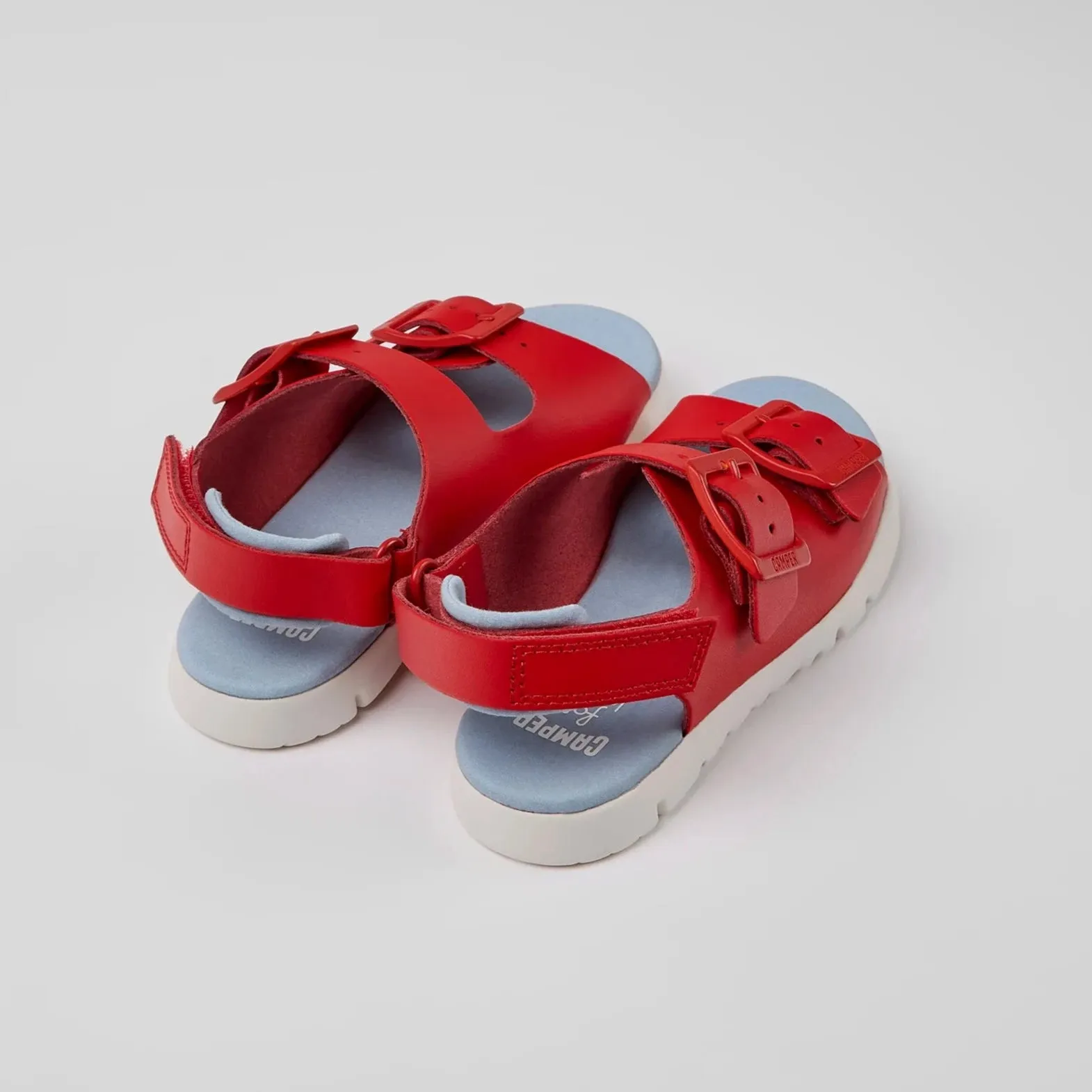 Camper Kids ORUGA Red Leather Sandals