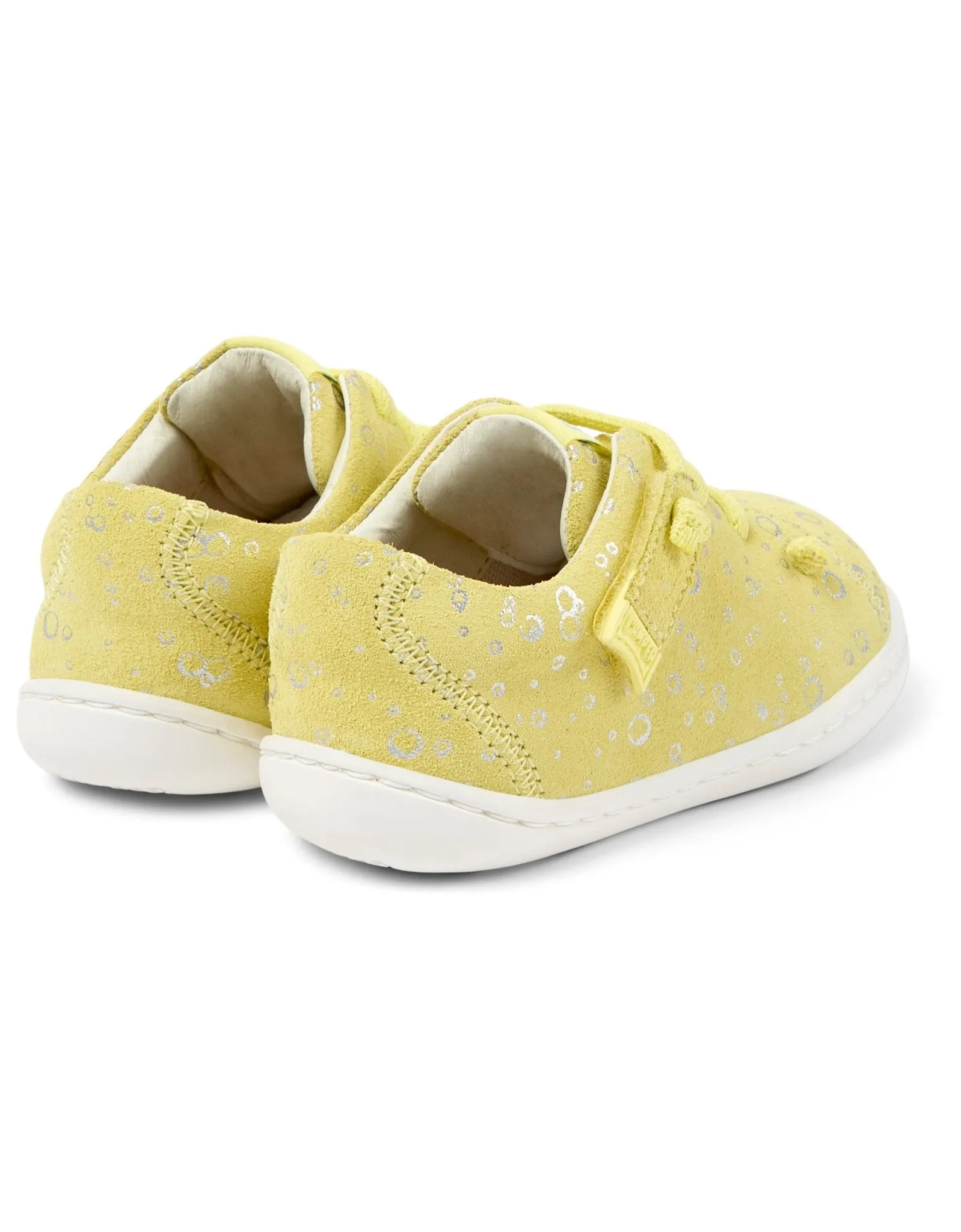 Camper: Peu Cami Velcro Kids Shoes - Yellow Bubbles