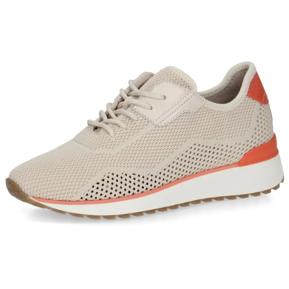 Caprice Kaiafly Knit Contrast Trainer in Beige