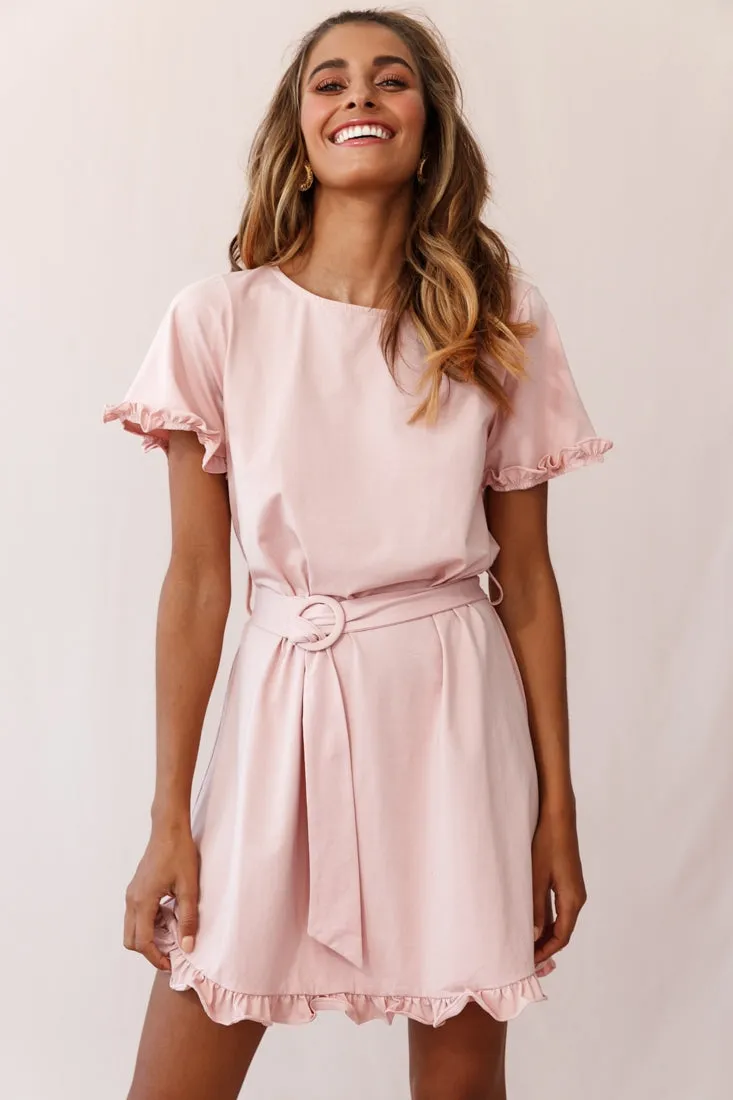 Chelsea Belted T-Shirt Dress Blush