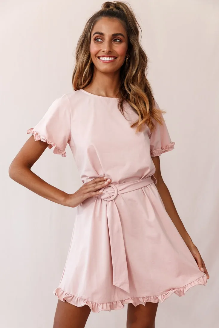 Chelsea Belted T-Shirt Dress Blush