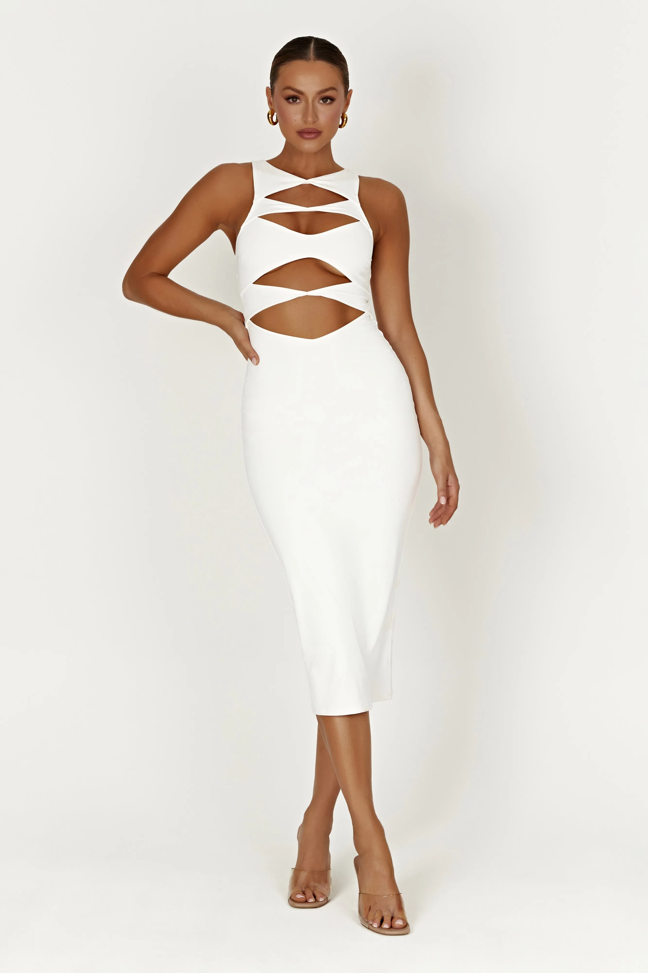 Chloe Cut Out Maxi Dress - White