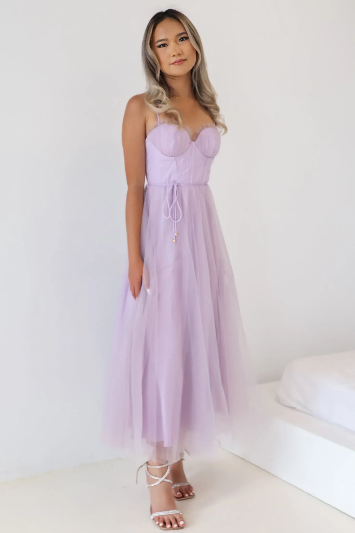 Cindy Tulle Midi Dress - Lilac