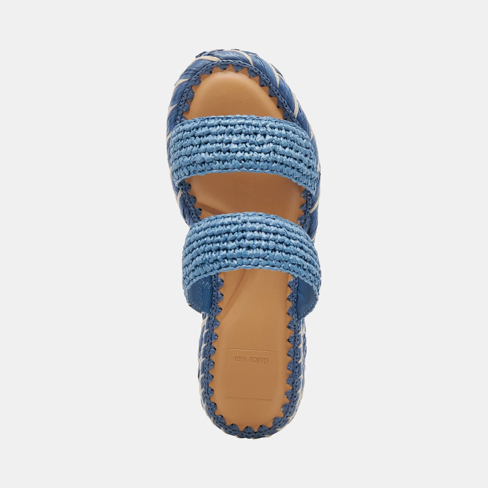 CORLA SANDALS BLUE RAFFIA