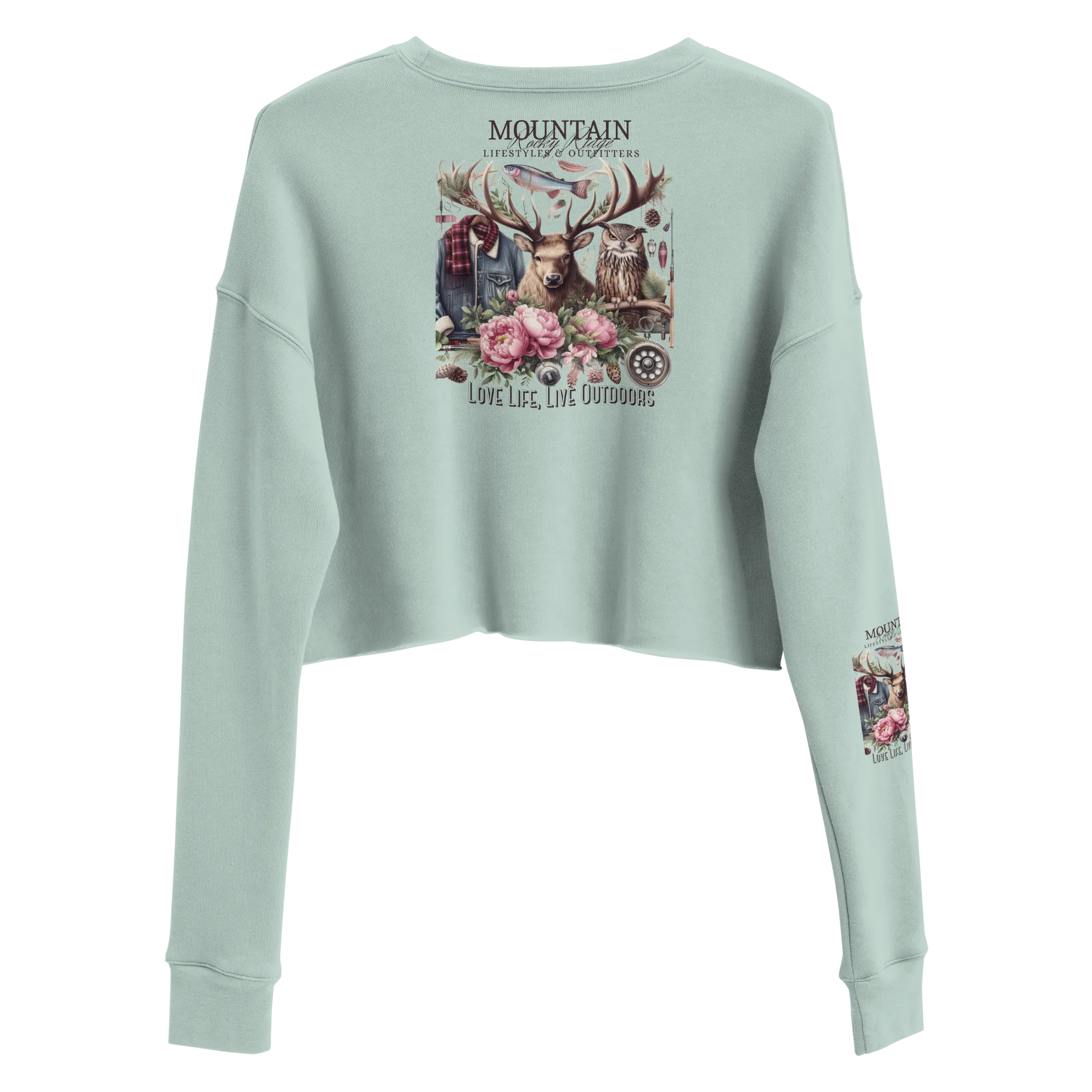 Crop Sweatshirt Exclusive Love Life Live Outdoors MRRL&O Print Designs