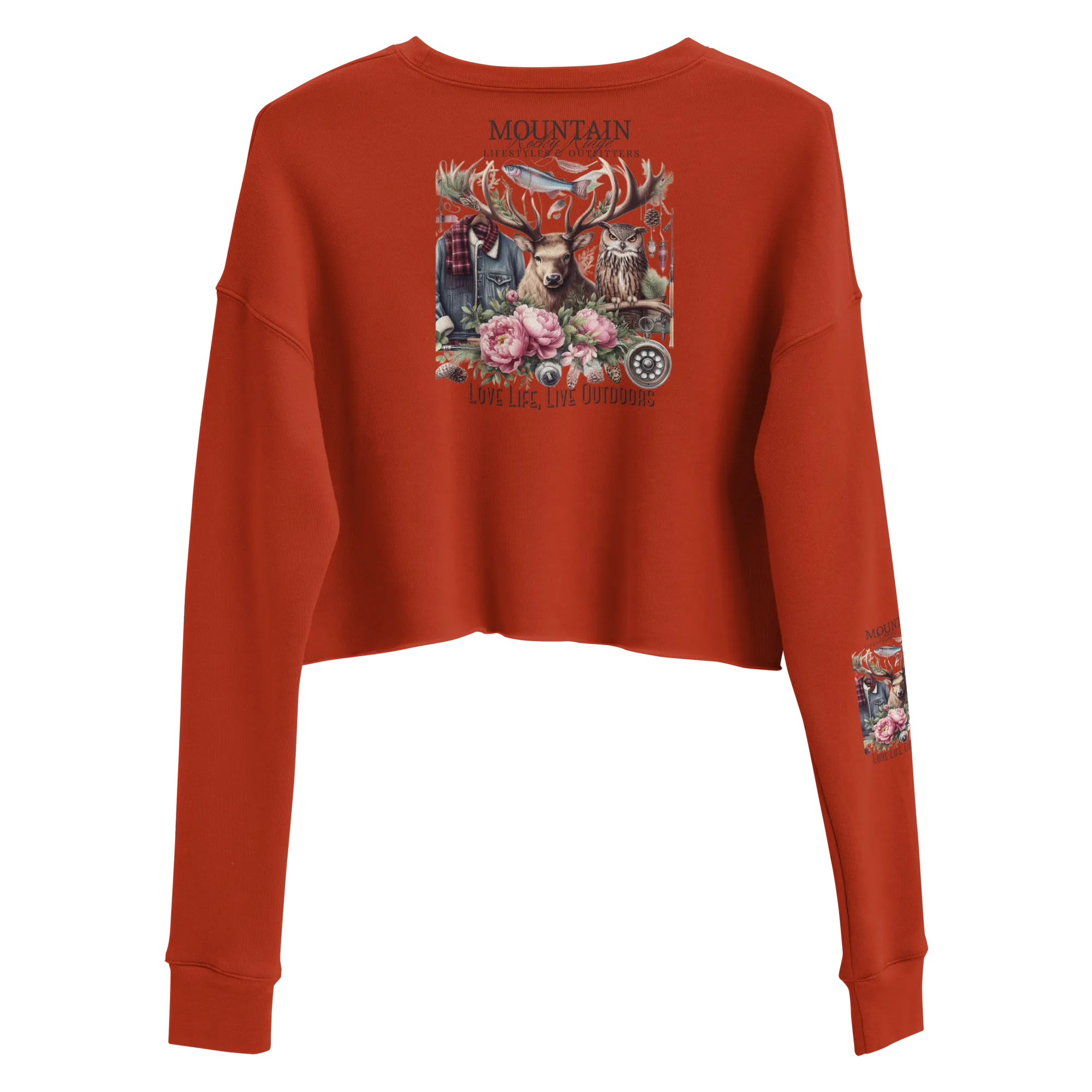 Crop Sweatshirt Exclusive Love Life Live Outdoors MRRL&O Print Designs