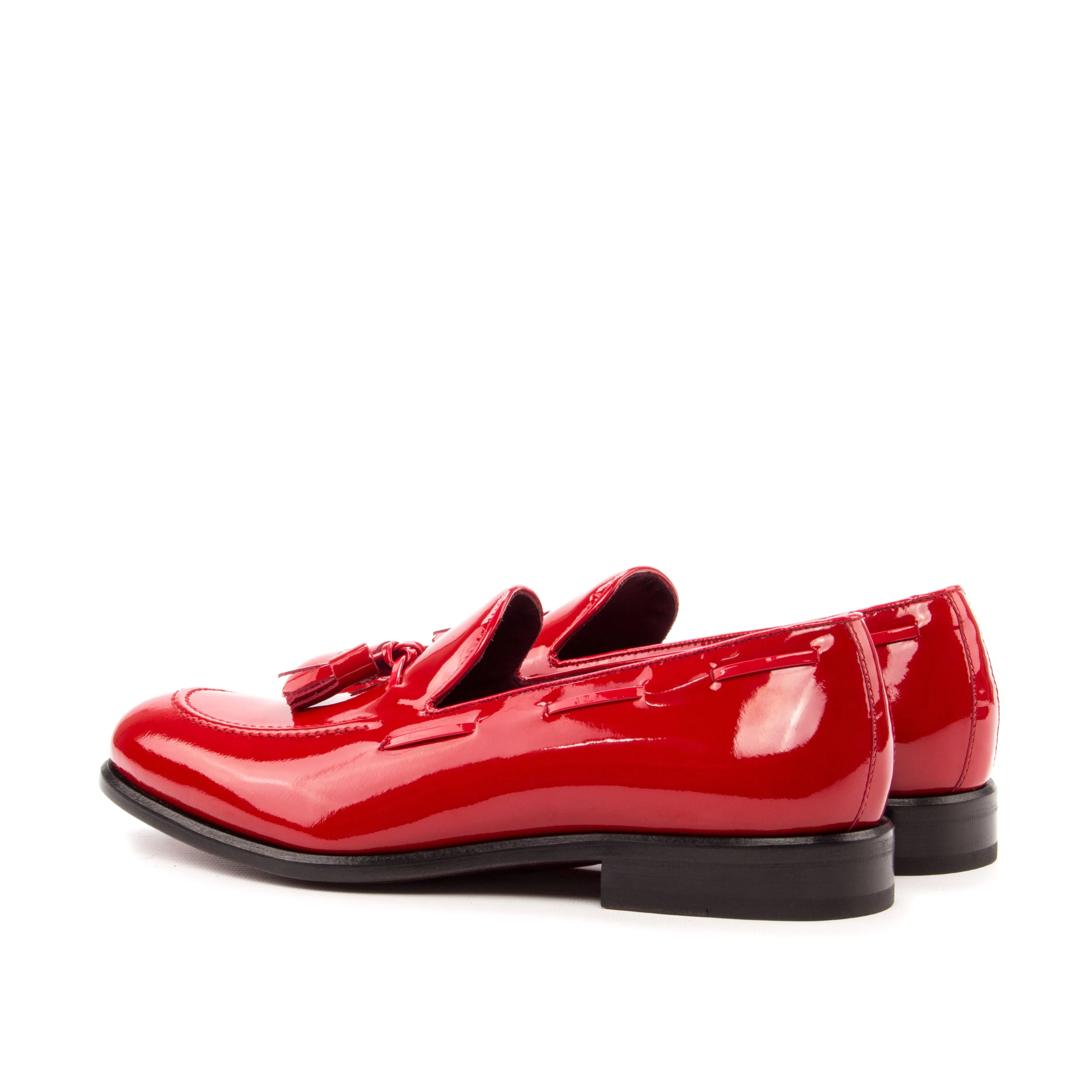 DapperFam Luciano in Red Men's Italian Patent Leather Loafer