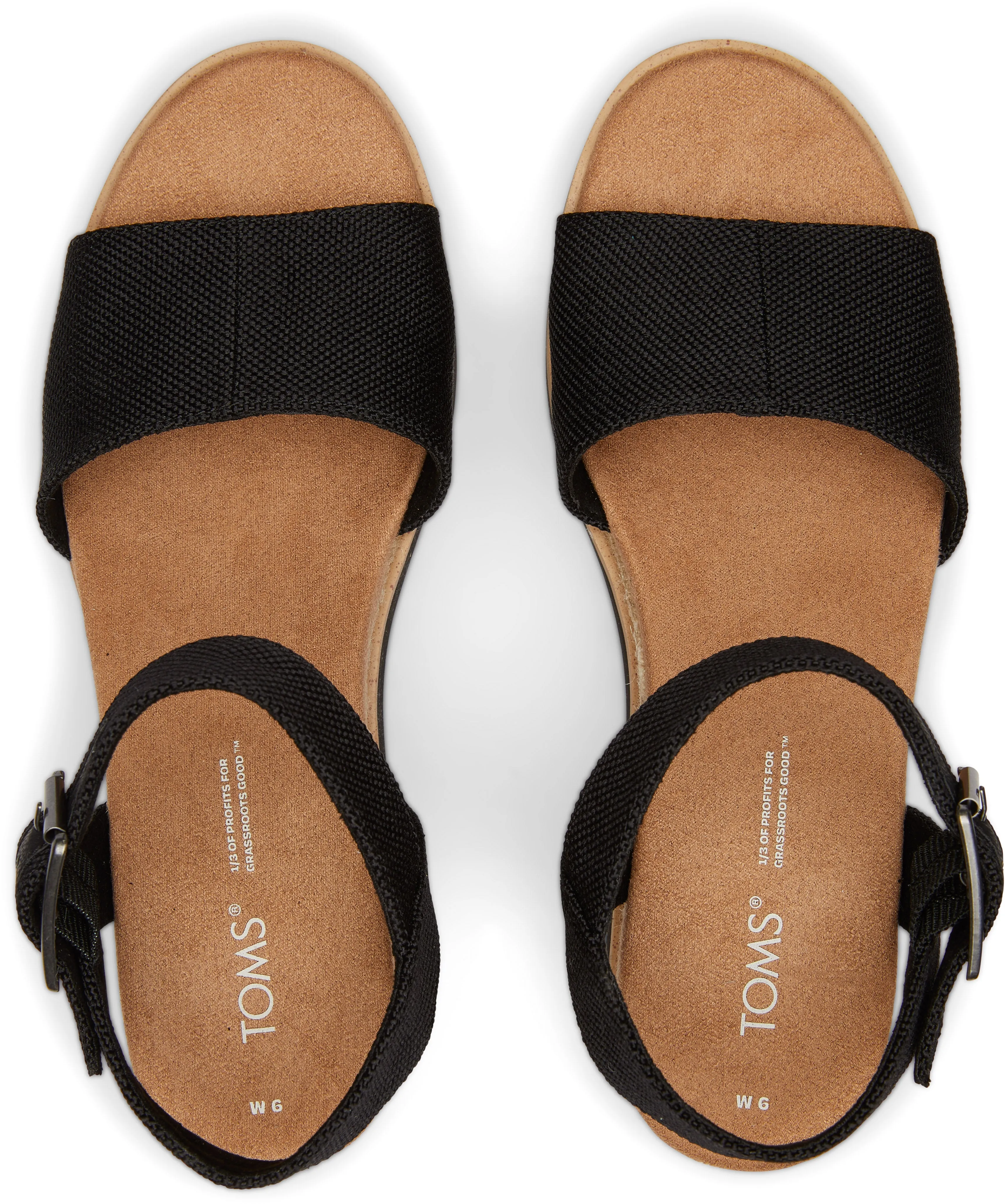 Diana Wedge Sandal Wide Fit - Black Canvas