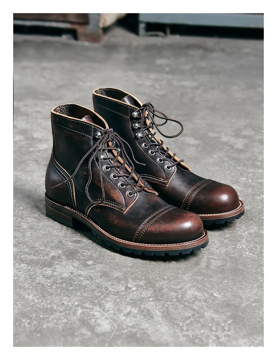 Distressed Two Tone Service Boots