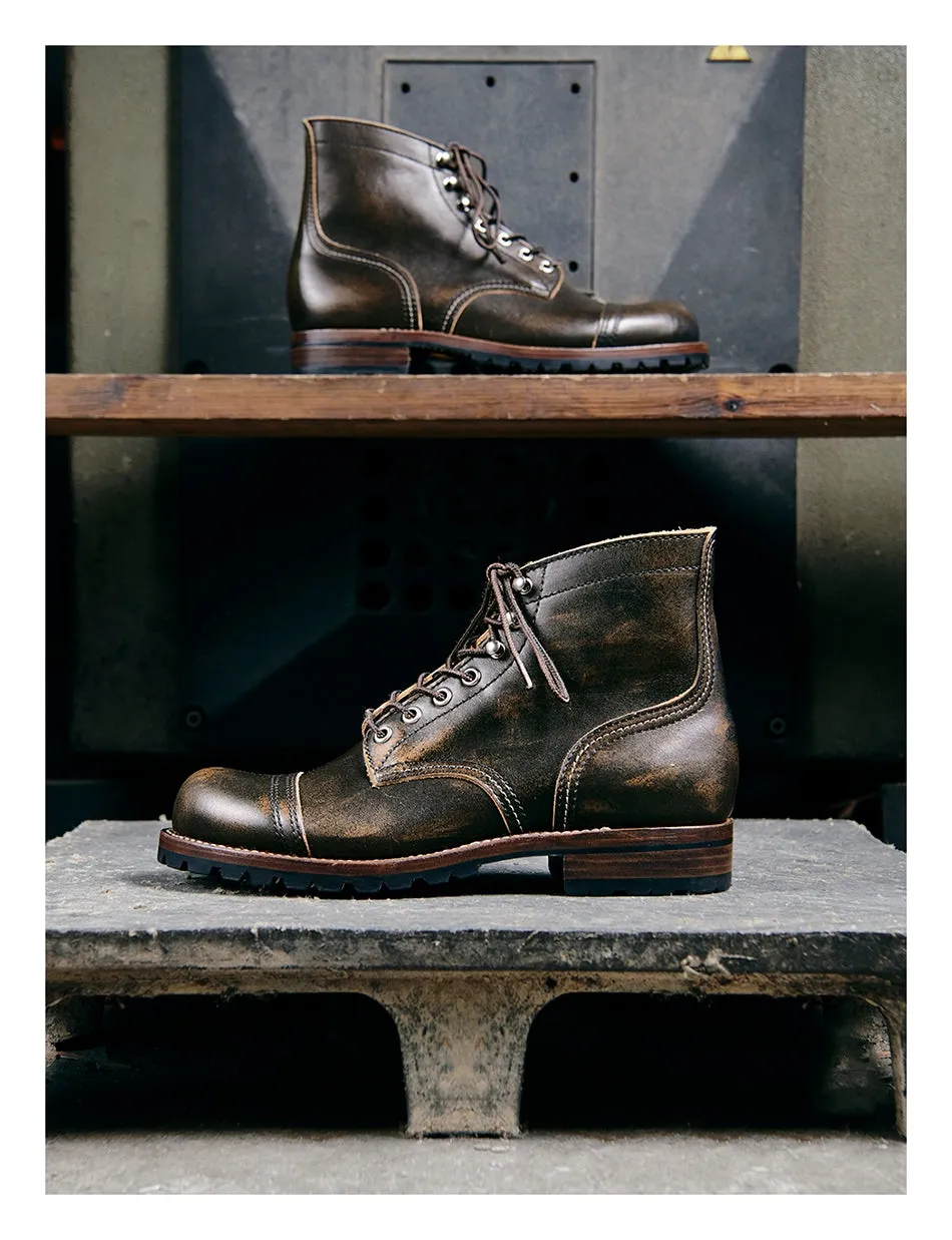 Distressed Two Tone Service Boots