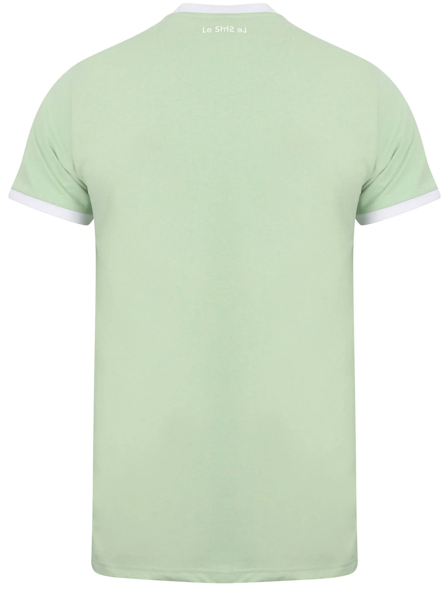 Earl Cotton Jersey Crew Neck Ringer T-Shirt In Silt Green - Le Shark