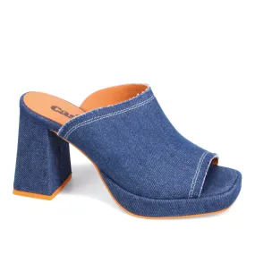 East Denim Heeled Slide