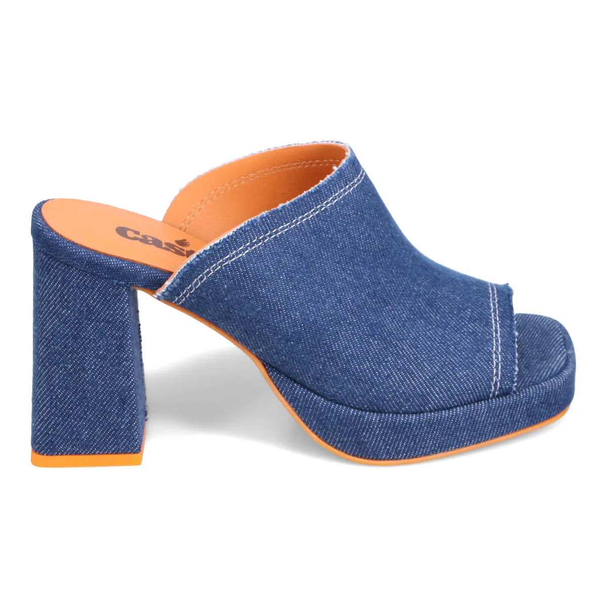 East Denim Heeled Slide