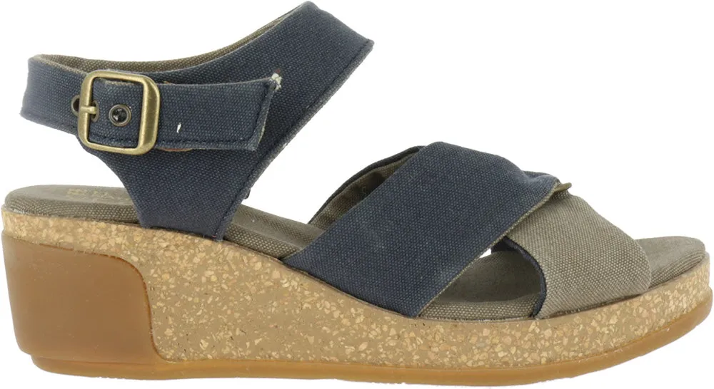 El Naturalista Women's N5007t Seaweed Canvas Wedge Sandal