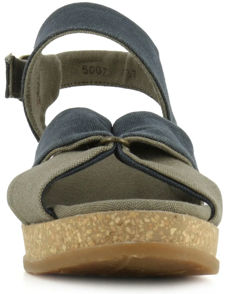 El Naturalista Women's N5007t Seaweed Canvas Wedge Sandal