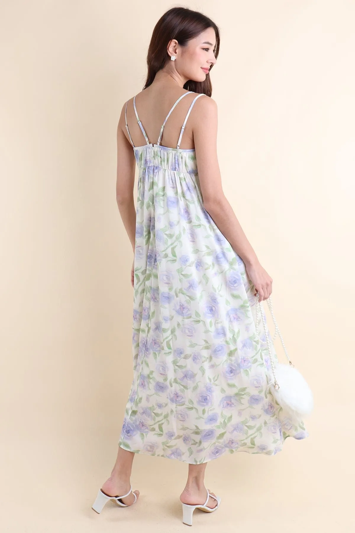 EVERLEIGH FLORAL MAXI IN CREAM LILAC