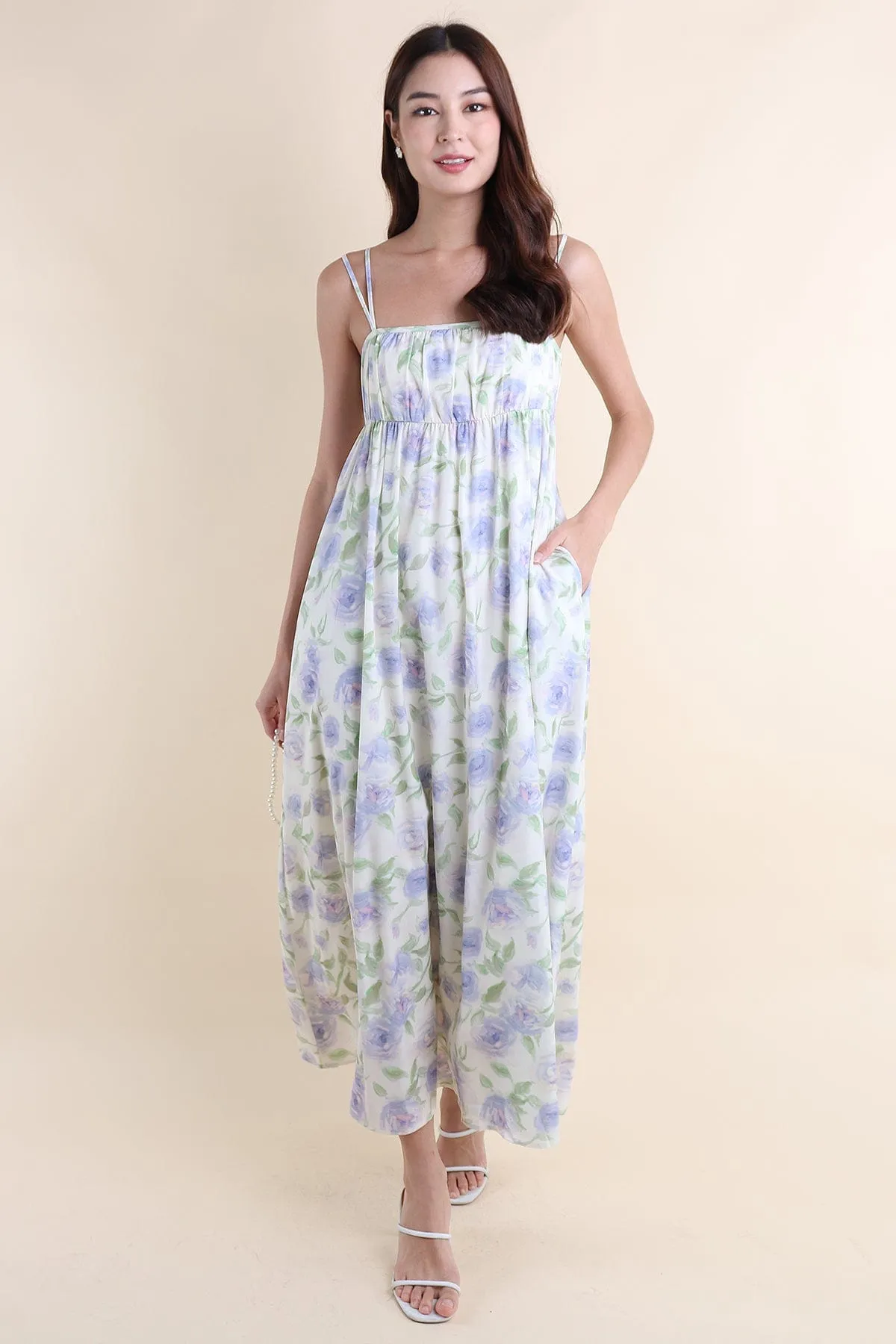 EVERLEIGH FLORAL MAXI IN CREAM LILAC