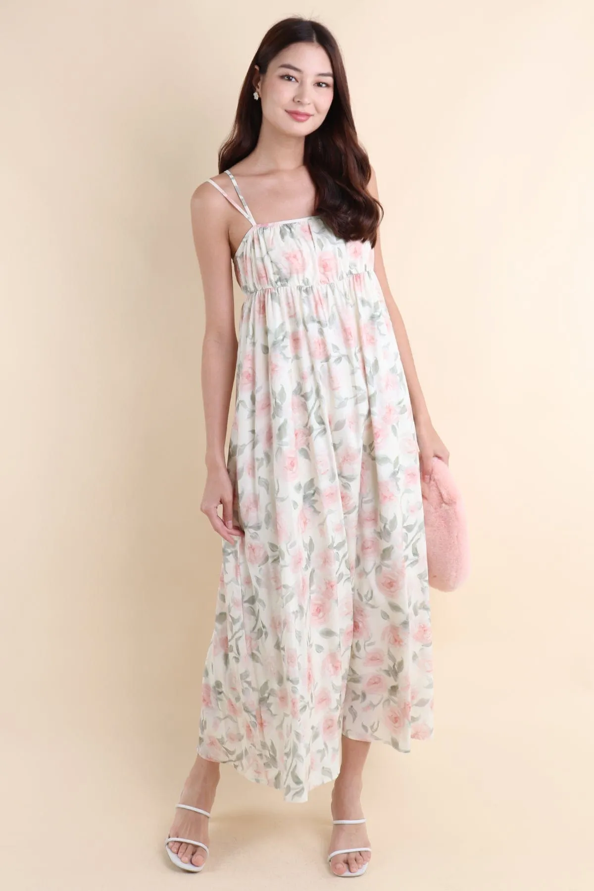 EVERLEIGH FLORAL MAXI IN CREAM MAUVE