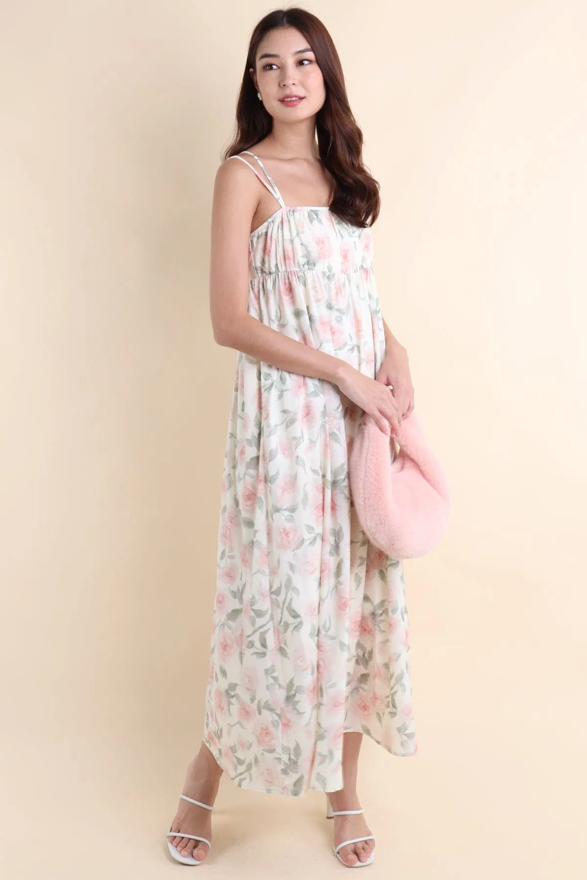 EVERLEIGH FLORAL MAXI IN CREAM MAUVE