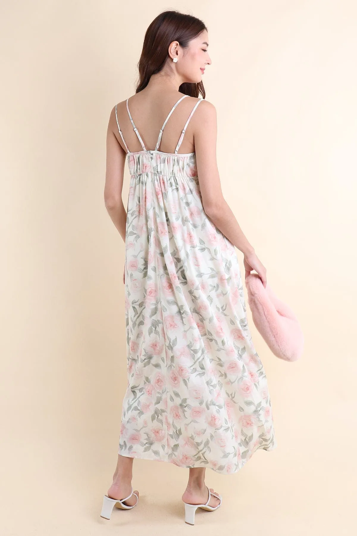 EVERLEIGH FLORAL MAXI IN CREAM MAUVE