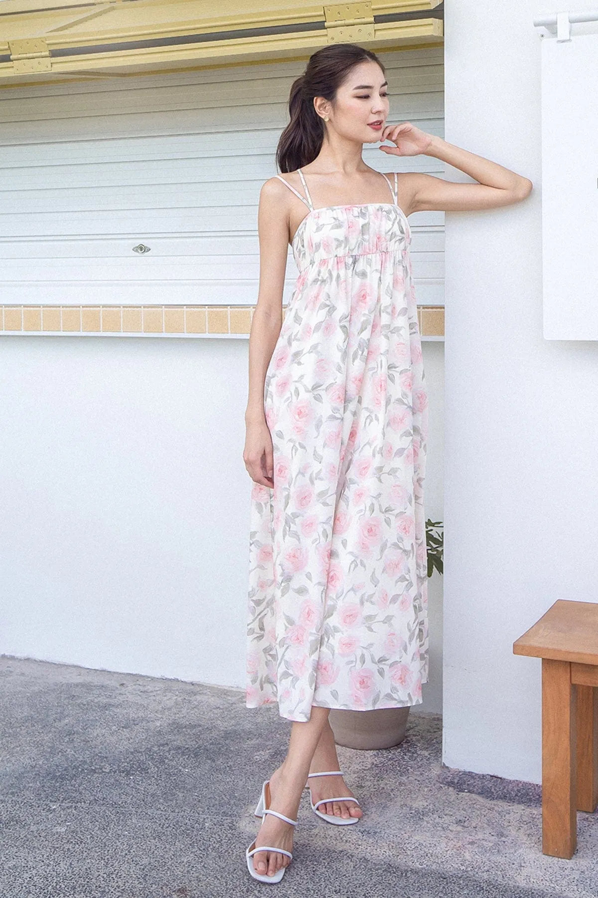 EVERLEIGH FLORAL MAXI IN CREAM MAUVE