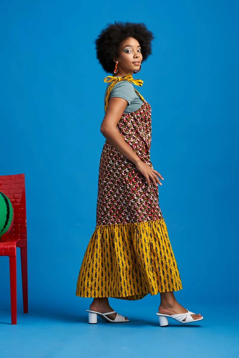 Eya Dress - Yellow/ Red Print