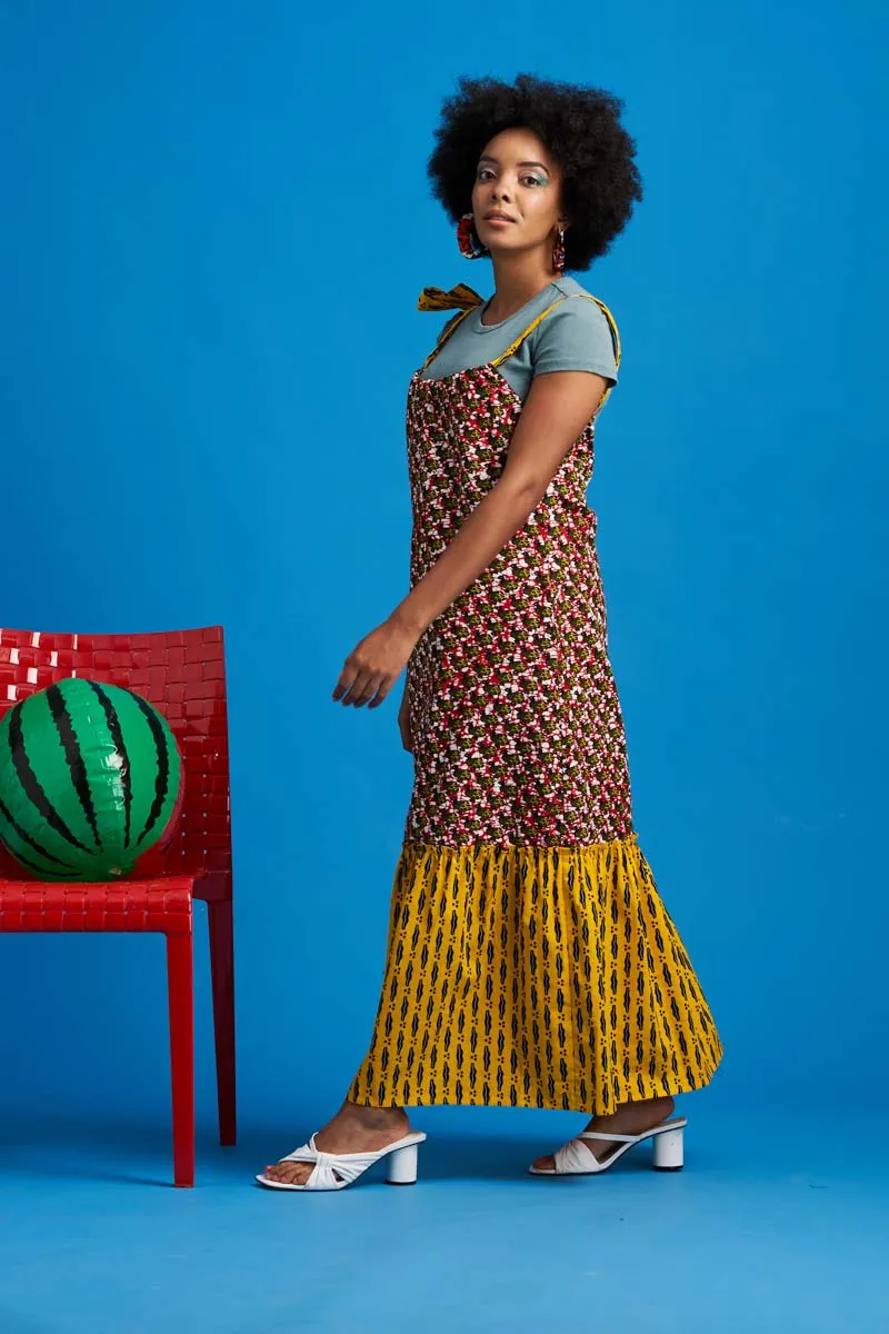 Eya Dress - Yellow/ Red Print