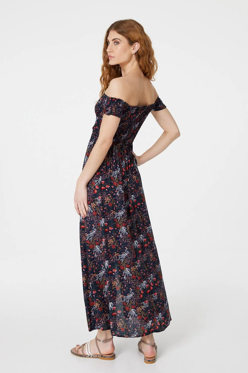 Floral Bardot Maxi Dress