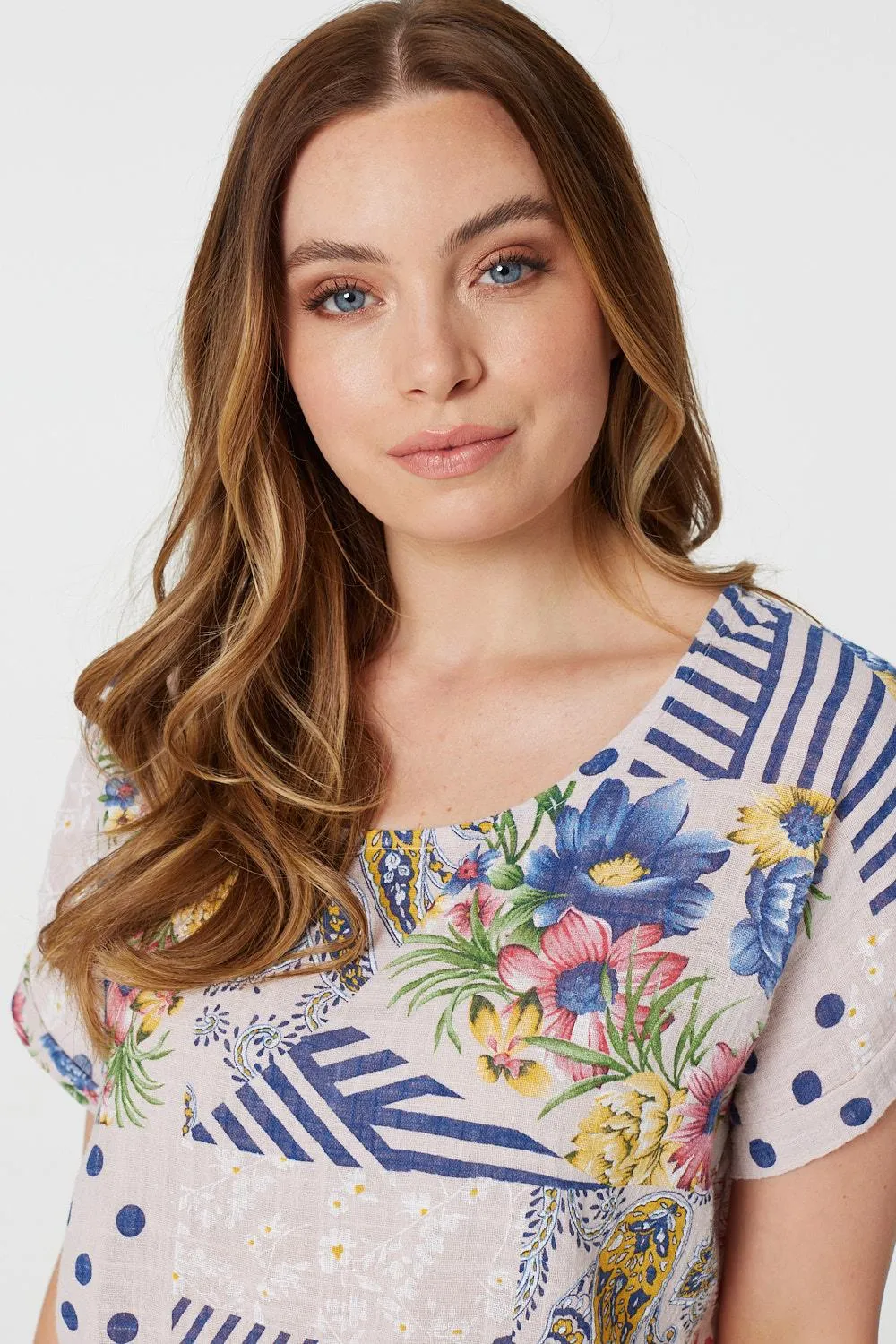 Floral Patchwork Oversized Top