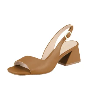 Geometric Heel Sandals Saara Almond