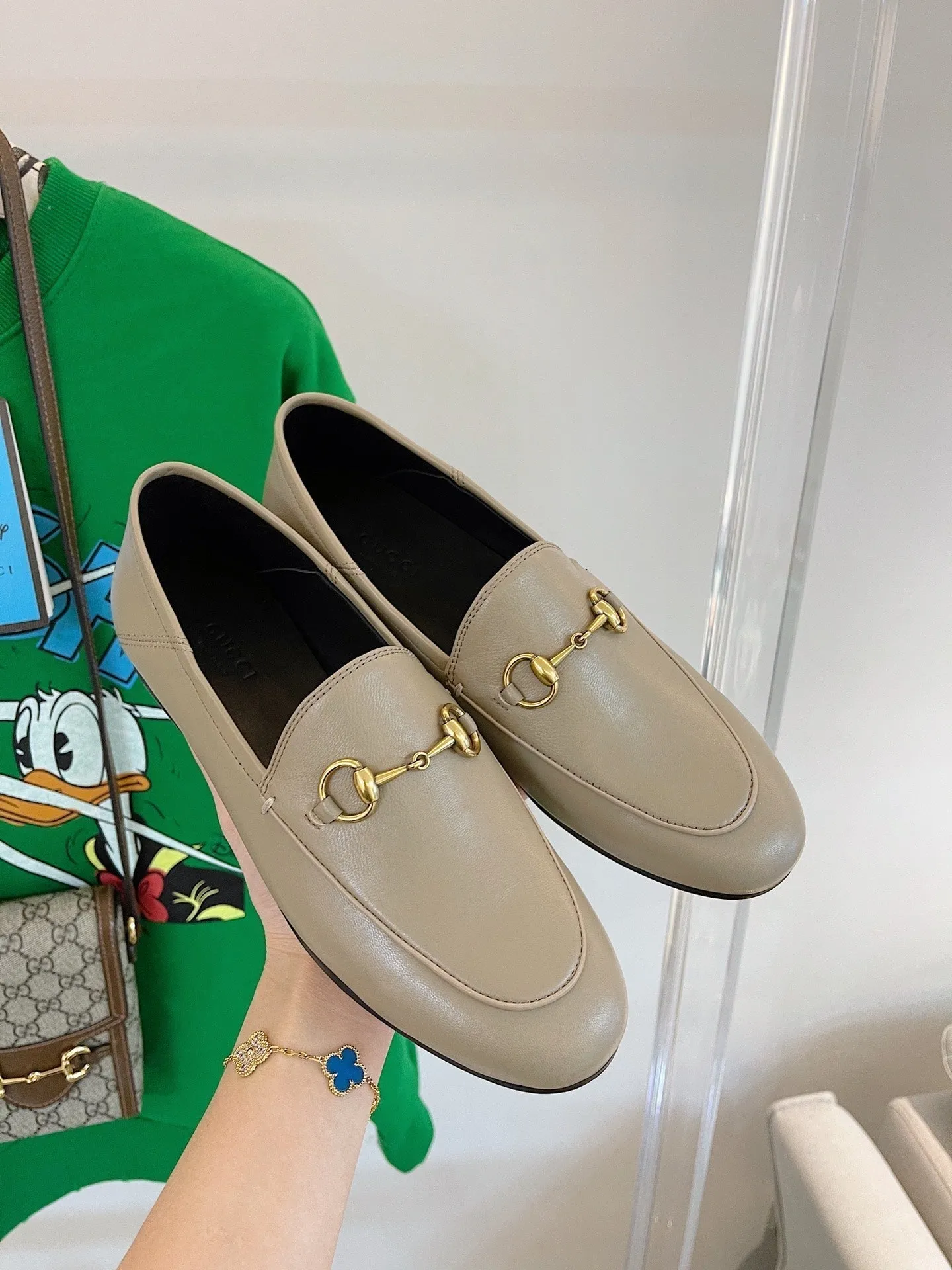 GG LOAFERS MULES BEIGE