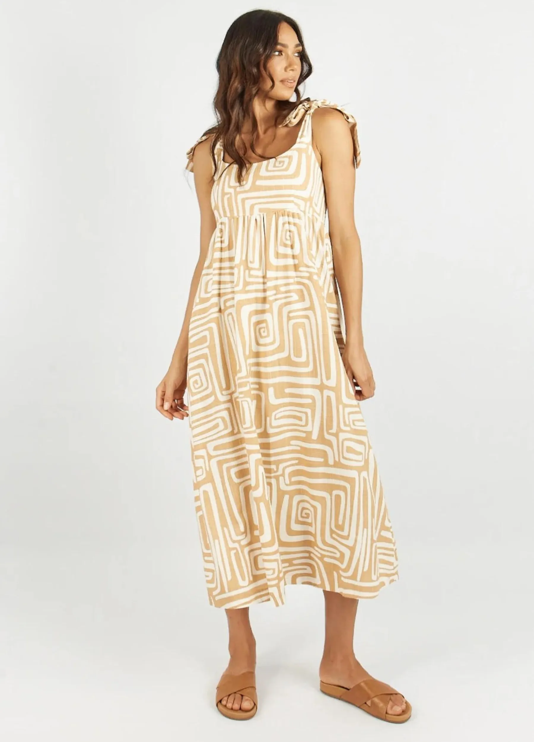 Girl and the Sun - Strappy Capella Midi Dress - Terraza Print